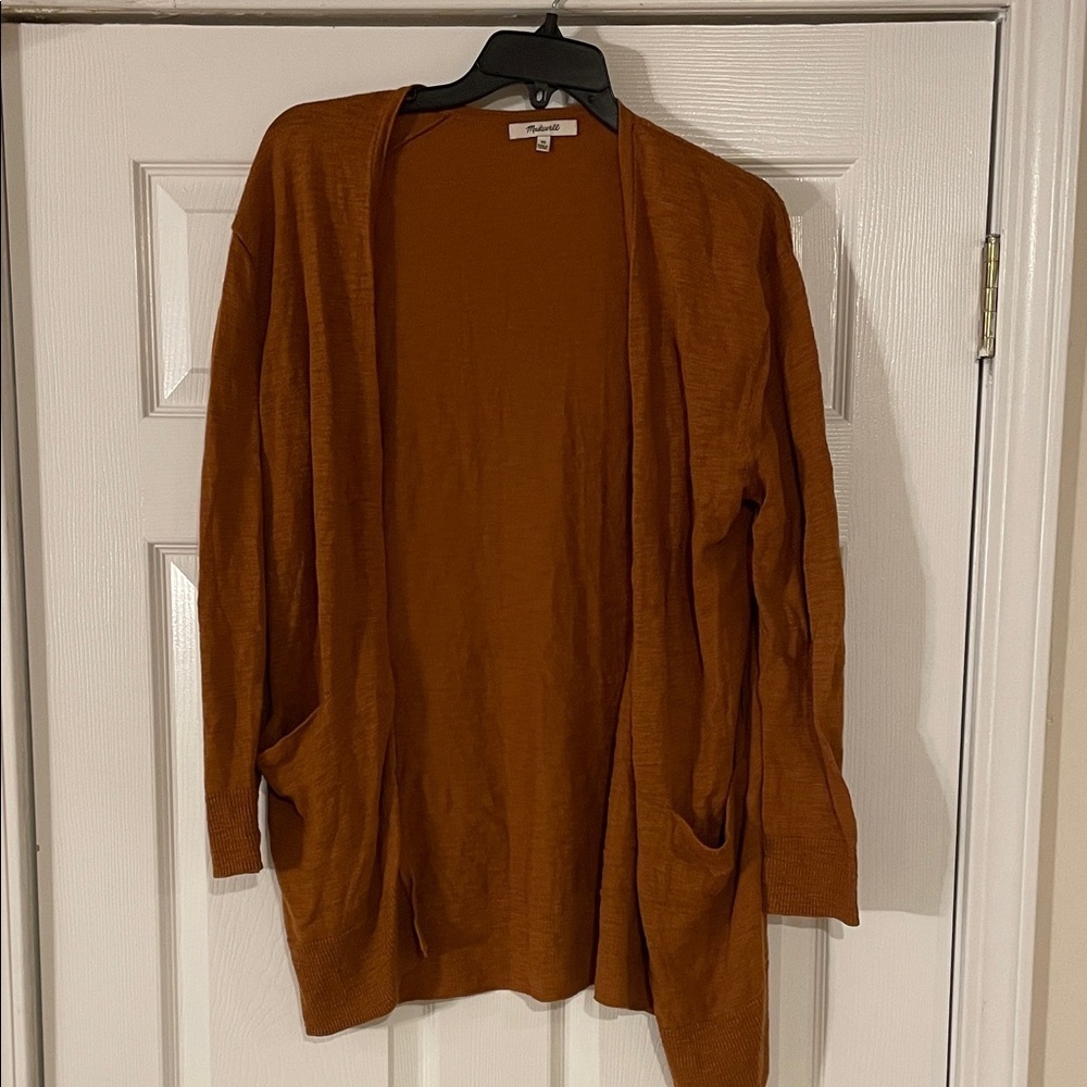 Madewell Burnt Orange Open Cardigan